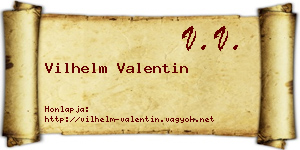Vilhelm Valentin névjegykártya
